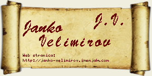 Janko Velimirov vizit kartica